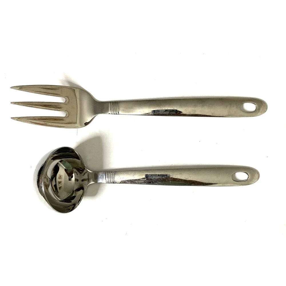 Oneida Stainless Steel Ladle & Serving Fork Set Classic Kitchen Utensils